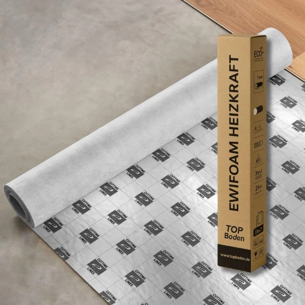 Ewifoam Heizkraft - mata kwarcowa 1.5mm pod panele winylowe, laminaty i podłogę drewnianą