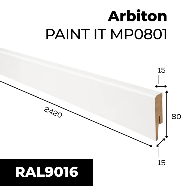 Listwa przypodłogowa MDF Arbiton PAINT IT - biały MP0801