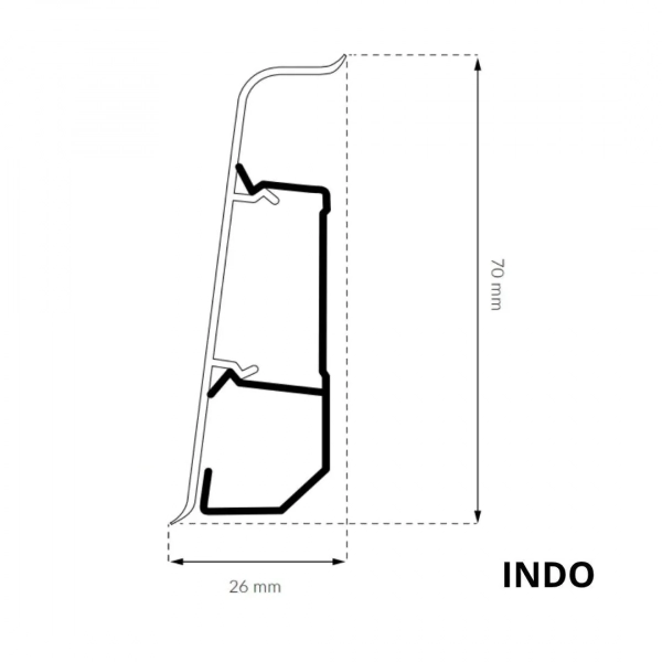 Listwa przypodłogowa PCV Arbiton INDO - biały połysk 01