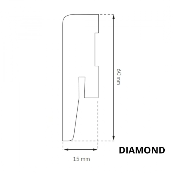 Listwa przypodłogowa MDF Arbiton DIAMOND - biały GP0601