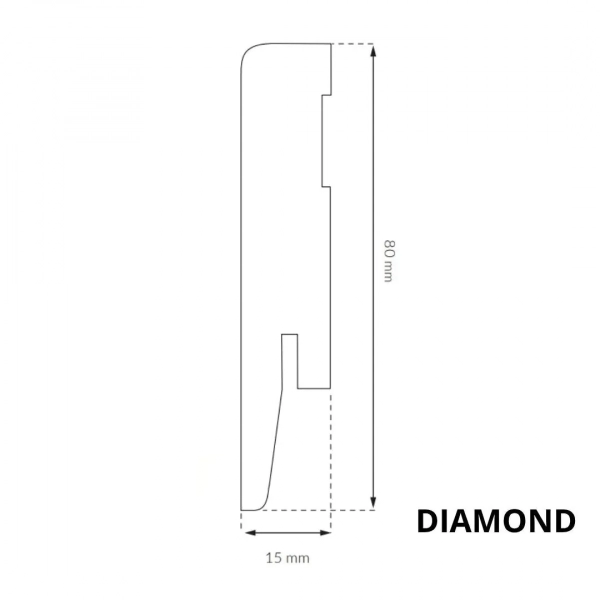 Listwa przypodłogowa MDF Arbiton DIAMOND - biały GP0801