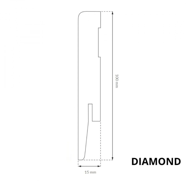 Listwa przypodłogowa MDF Arbiton DIAMOND - biały GP1001