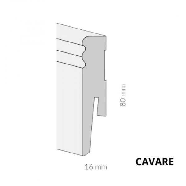 Listwa przypodłogowa MDF Arbiton CAVARE - biały ML0802
