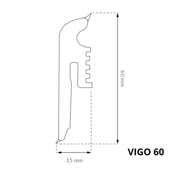 Listwa przypodłogowa PCV Arbiton VIGO 60 - Dąb Monument 158