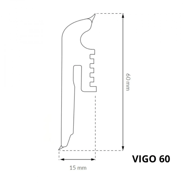 Listwa przypodłogowa PCV Arbiton VIGO 60 - Dąb Newport 159