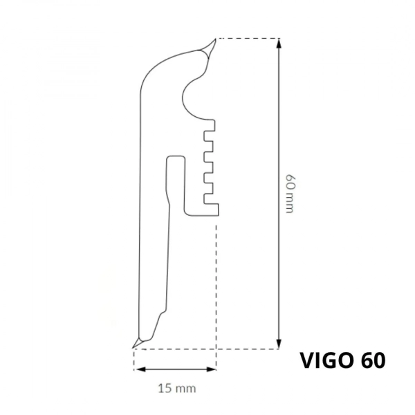 Listwa przypodłogowa PCV Arbiton VIGO 60 - Dąb Cornwall 162