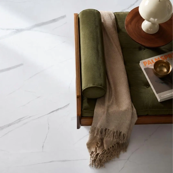 Płytki winylowe - Afirmax BiClick XXL Stone - Snow Carrara - 91,4 x 45,7 cm - panele podłogowe na klik
