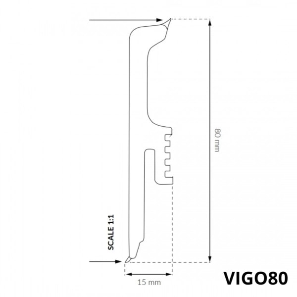 Arbiton Vigo 80 - listwa przypodłogowa - Biały 01