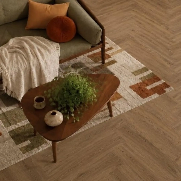 Panele winylowe jodełka TopBoden TB HERRINGBONE - Dąb Dark - panele podłogowe na klik