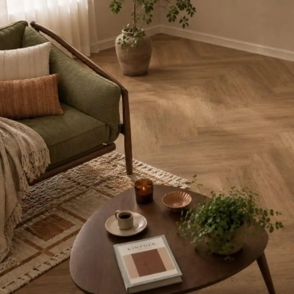 Panele winylowe jodełka TopBoden DRYBACK HERRINGBONE - Dąb Dark - panele podłogowe klejone
