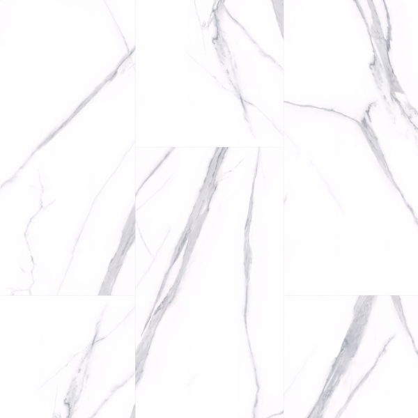 Płytki winylowe - Afirmax BiClick XXL Stone - Snow Carrara - 91,4 x 45,7 cm - panele podłogowe na klik